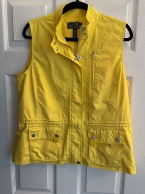 Ralph Lauren Yellow L-RL Lauren Active Women’s Zip Front Vest Size Large